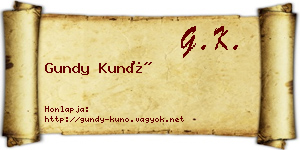 Gundy Kunó névjegykártya